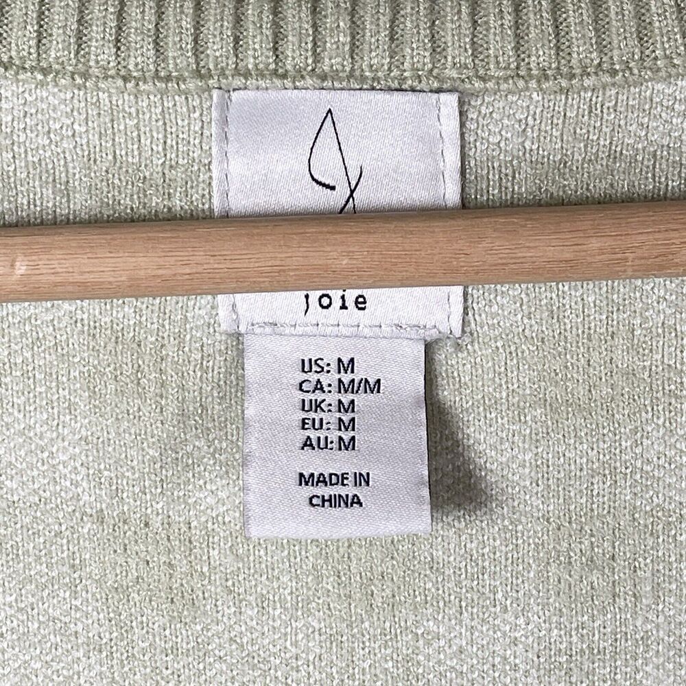 Joie Womens Green Gingham Check Plaid Boyfriend Cardigan SIZE MEDIUM Preppy - Picture 8 of 9